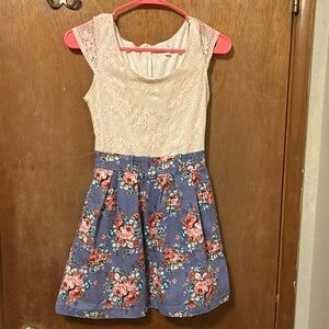 Delia’s lace / jean short summer dress